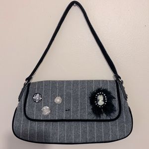 Vintage Wool Handbag with Strap